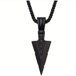 Tribal Arrow Necklace Pendant Southwestern Indian Black  18"-20"chain NEW NWT